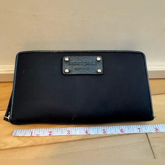 Kate Spade Zip-Around Wallet – Black & Green Interior - Picture 6 of 7
